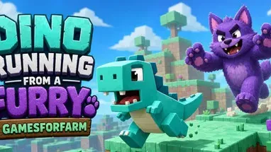 Dino running from a FURRY: GAMESFORFARM cover