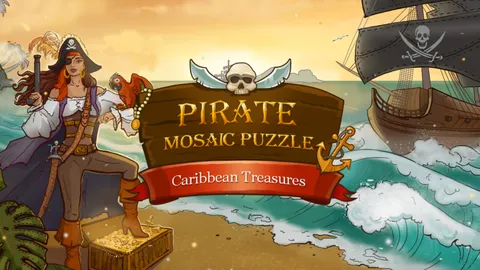 Pirate Mosaic Puzzle. Caribbean Treasures screenshot