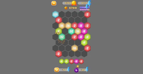 HexaMerge 2048 screenshot