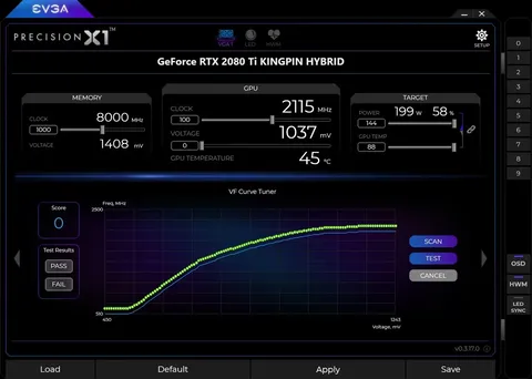 EVGA Precision X1 screenshot