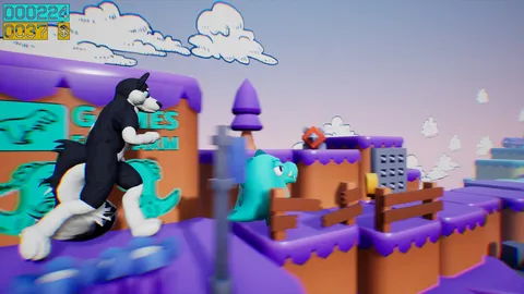Dino running from a FURRY: GAMESFORFARM screenshot