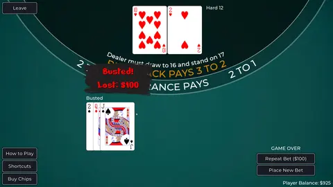 Player vs. Dealer Blackjack screenshot