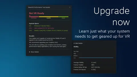 SteamVR Performance Test screenshot