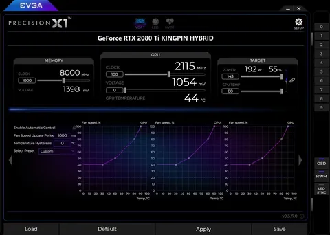 EVGA Precision X1 screenshot