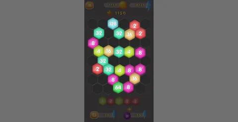 HexaMerge 2048 screenshot