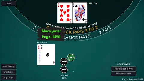 Player vs. Dealer Blackjack screenshot