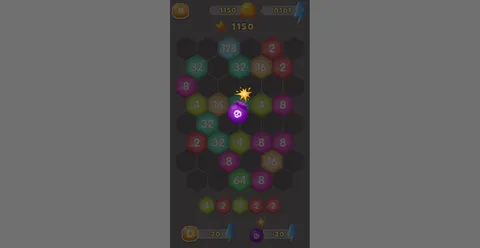 HexaMerge 2048 screenshot