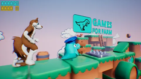 Dino running from a FURRY: GAMESFORFARM screenshot