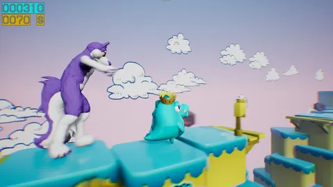 Dino running from a FURRY: GAMESFORFARM screenshot