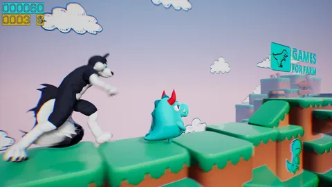 Dino running from a FURRY: GAMESFORFARM screenshot
