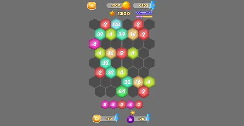 HexaMerge 2048 screenshot