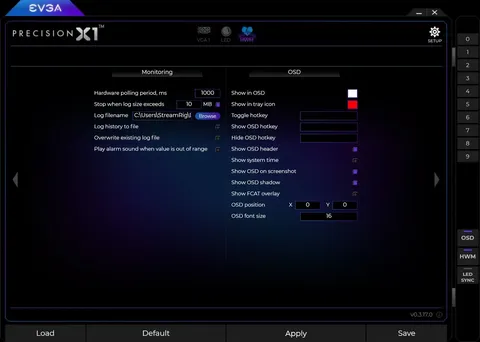 EVGA Precision X1 screenshot