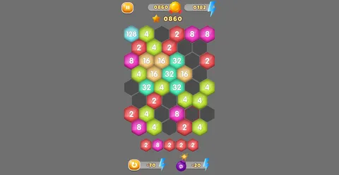 HexaMerge 2048 screenshot