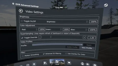 OVR Advanced Settings screenshot