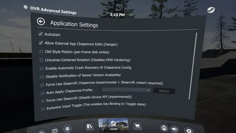 OVR Advanced Settings screenshot