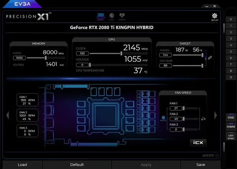 EVGA Precision X1 screenshot