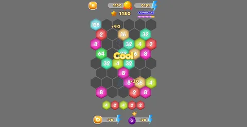 HexaMerge 2048 screenshot